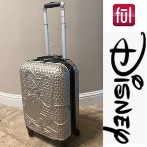 Ful Disney Textured Minnie Mouse 21” Hardsided gold Rolling Luggage*NWT